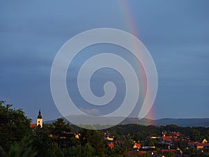 Duha nad Devínem v Bratislavě hlavním městě Slovenska