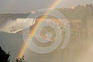 Rainbow over the falls.
