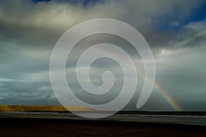 Rainbow over Filey beach, North Yorkshire