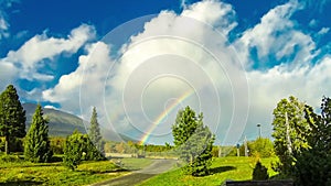 Rainbow over High Tatras Mountains near Vysoke Tatry, Slovakia