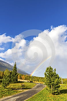 Rainbow over High Tatras Mountains near Vysoke Tatry, Slovakia