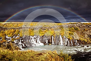 Rainbow over Hraunfossar