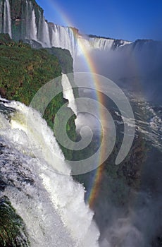 Rainbow over Iguacu Falls