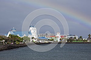 Apia Town Cathedral With A Rainbow photo