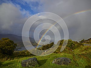 rainbow over the kenmare road in the glengarriff national Park photo