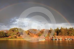 Rainbow over lake Tana photo