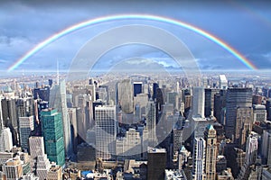Rainbow over Manhattan New York