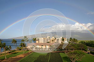 Rainbow over Maui Mts. Hawaii