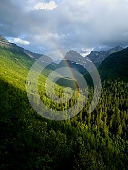 Rainbow Over Mount Oberlin, Glacier National Park photo