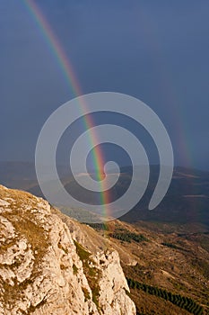 Rainbow over the mountains of Crimea.