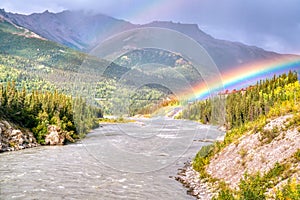 Rainbow over the Nenana River in Denali National Park