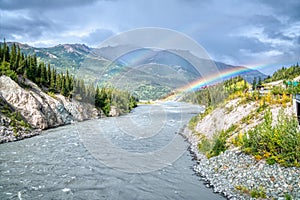 Rainbow over the Nenana River in Denali National Park