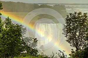 A rainbow over the Niagara Falls