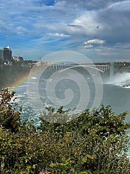 Rainbow over Niagara Falls. Ontario, Canada.