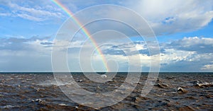 Rainbow over the north sea