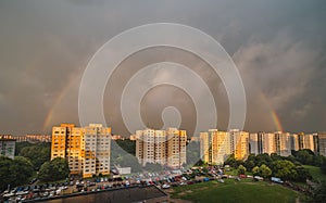 Rainbow over Residential District