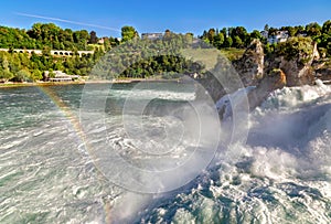 Rainbow over the Rhine waterfall