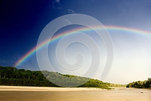 Rainbow over river