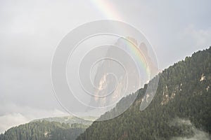 Rainbow over Sassolungo, South Tyrol Italy