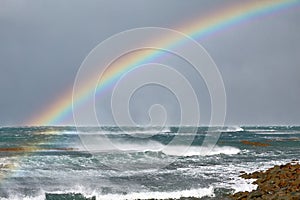 Rainbow over sea