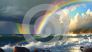 rainbow over the sea