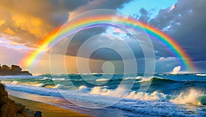 rainbow over the sea