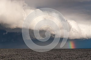 Rainbow over the sea.