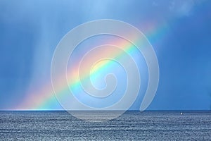 Rainbow over sea