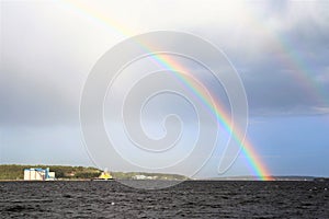 Rainbow over StadsfjÃƒÂ¤rden in LuleÃƒÂ¥