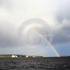 Rainbow over StadsfjÃƒÂ¤rden in LuleÃƒÂ¥