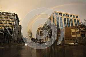 Rainbow over State Capitol Building