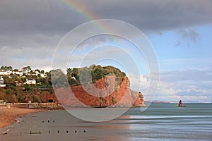 Rainbow over Teignmouth Beach, Devon