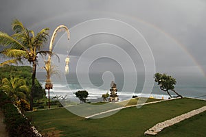 Rainbow over Uluwatu,Bali, Indonesia photo