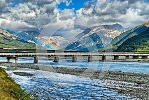 Rainbow over the Waimakariri River, NZ