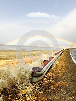 Rainbow over Washoe Lake