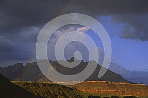 Rainbow over Zion National Park in Utah