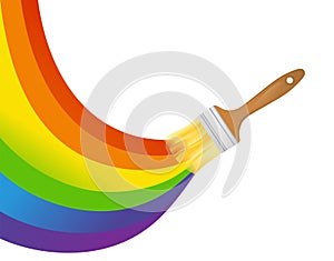 Rainbow paint and brush