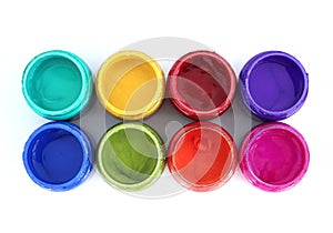 Rainbow paint pots