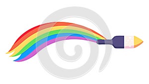 Rainbow Paint Stroke, Creativity, Diversity, and Artistic Expression, vector design Generative AI