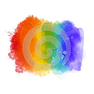 Rainbow paint texture, gay pride symbol. Hand painted strokes isolated on white background. Vector 6 colors spectrum.