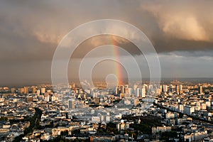 Rainbow panorama of Paris