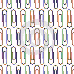 Rainbow paper clip symmetry seamless pattern