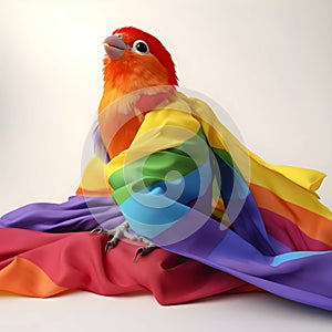 Rainbow parrot isolated on white background