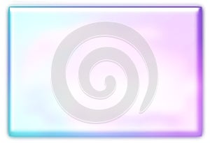 Rainbow pastel blue violet purple gradient background.Neon light white window frame.