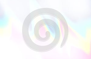 Rainbow pastel colors on white background. Light refraction effect