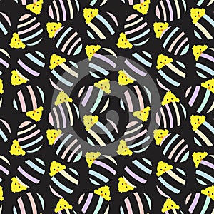 Rainbow Pastel Easter Egg Seamless Pattern Background