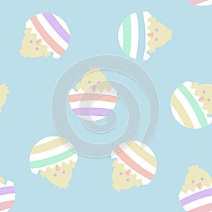 Rainbow Pastel Easter Egg Seamless Pattern Background