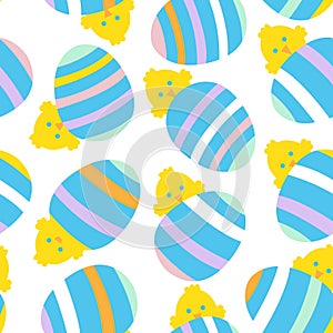 Rainbow Pastel Easter Egg Seamless Pattern Background