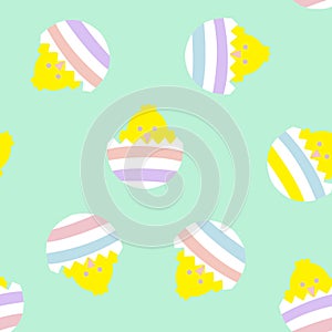 Rainbow Pastel Easter Egg Seamless Pattern Background