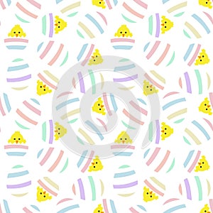 Rainbow Pastel Easter Egg Seamless Pattern Background